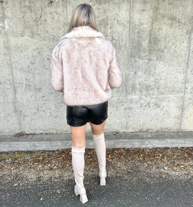 Béžový krátký kožich GLAM FUR