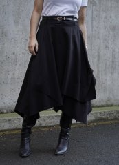 Černá dlouhá vrstvená sukně LUX LAYLA