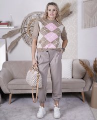 Mokka hnědé kalhoty z máslového materiálu MISSA