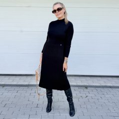 Černé úpletové midi šaty RICHIN