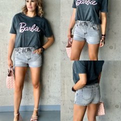 Šedé džínové kraťasy BUDDY