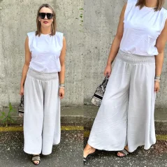 Světle šedá kalhotová sukně SUPRENA