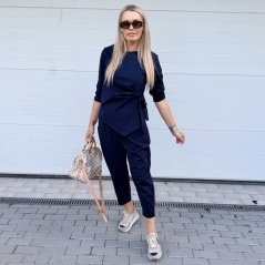 Tmavě modrá trendy souprava ELEGANT CHIC LONG