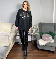 Černá mikina volného střihu PORTOFINO