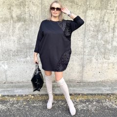 Černé bavlněné šaty GLAM SPARKLE