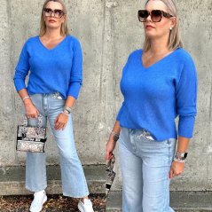 Královsky modrý basic svetřík SELAVI