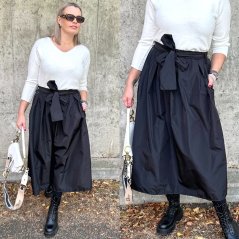 Černá dlouhá šusťáková sukně ELLEN