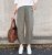 Khaki trendy barrelové kalhoty METFISS