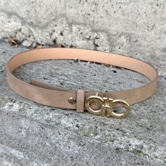 Mokka hnědý pásek se zlatou sponou FRAGINNE