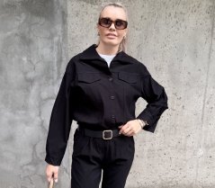 Černá košilová elastická bunda MADISON