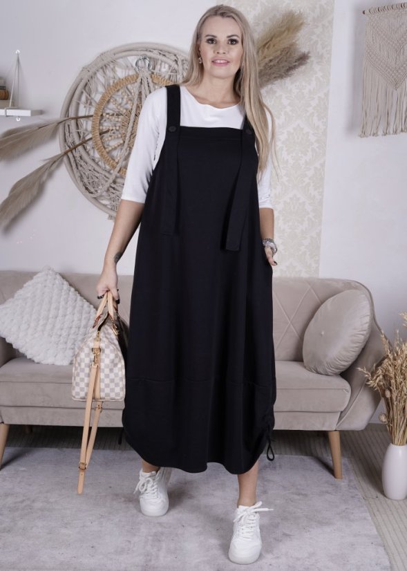 Černá dlouhá trendy šatovka VALENTIA