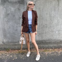 Čokoládově hnědé klasické sako STELLA