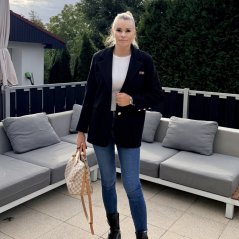 Černé elegantní flaušové sako s podšívkou MINIMAL