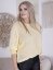 Světle žlutý svetřík netopýřího střihu s mašlí na zádech BELLA BOW