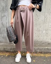 Mokka hnědé stylové kalhoty s překladem LUX LYRA