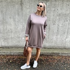 Mokka hnědé šaty z máslového materiálu MIA