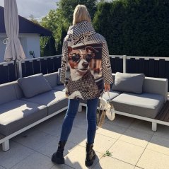 Bílo-černý stylový neoprenový kabát MUFFY DOG