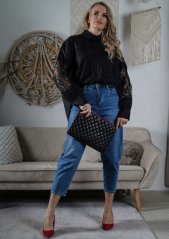 Černá Krajková oversize košile LUX VEILLE