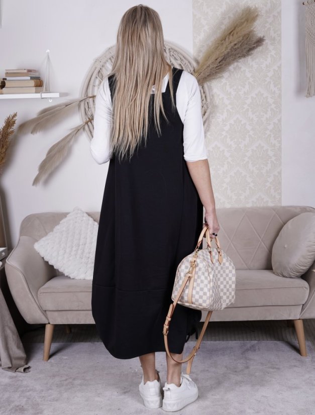 Černá dlouhá trendy šatovka VALENTIA