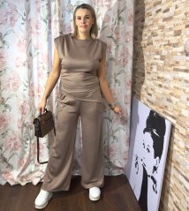 Mokka hnědá elegantní souprava VEROSE