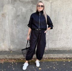 Černá kratší šusťáková bunda LUX MOTION