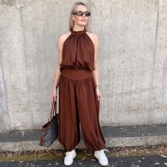 Čokoládově hnědá vzdušná trendy souprava NEFELI