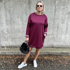 Burgundy červené šaty z máslového materiálu MIA