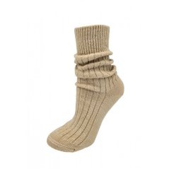 Hnědé vysoké vlněné ponožky WOOL