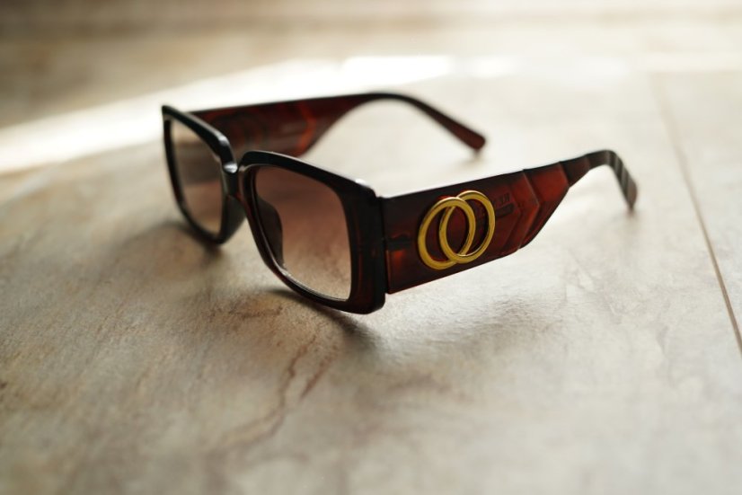 Hnědé sluneční brýle RETRO TORTOISE GOLD