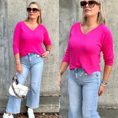 Růžový basic svetřík SELAVI