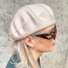 Světle béžový vlněný baret EVICTA