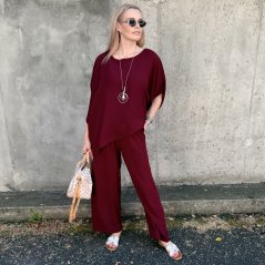 Burgundy červená vzdušná souprava s náhrdelníkem AURA
