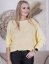 Světle žlutý svetřík netopýřího střihu s mašlí na zádech BELLA BOW