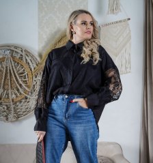 Černá Krajková oversize košile LUX VEILLE