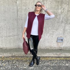 Burgundy červená stylová vesta LORRY SOFT