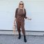 Čokoládově hnědá trendy souprava ELEGANT CHIC LONG