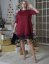 Burgundy červené šaty zdobené krajkou WAWE DRESS