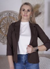 Čokoládově hnědé sako s knoflíkem TIMING