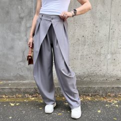 Tmavě šedé trendy kalhoty s překladem ELYSIA