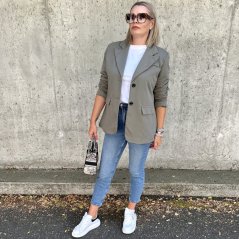 Khaki oversize mikinové sako s podšívkou MONTICELLO