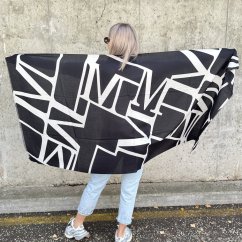 Černo - bílá maxi šála GEOMETRIC STYLE