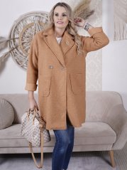 Karamelově hnědý uzlíkový kabát VENUS