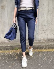 Tmavě modré džínové kalhoty s páskem MONACO DENIM