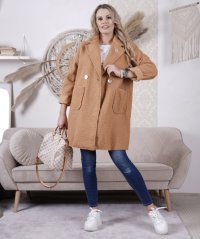 Karamelově hnědý uzlíkový kabát VENUS