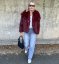 Burgundy červený krátký kožich GLAM FUR