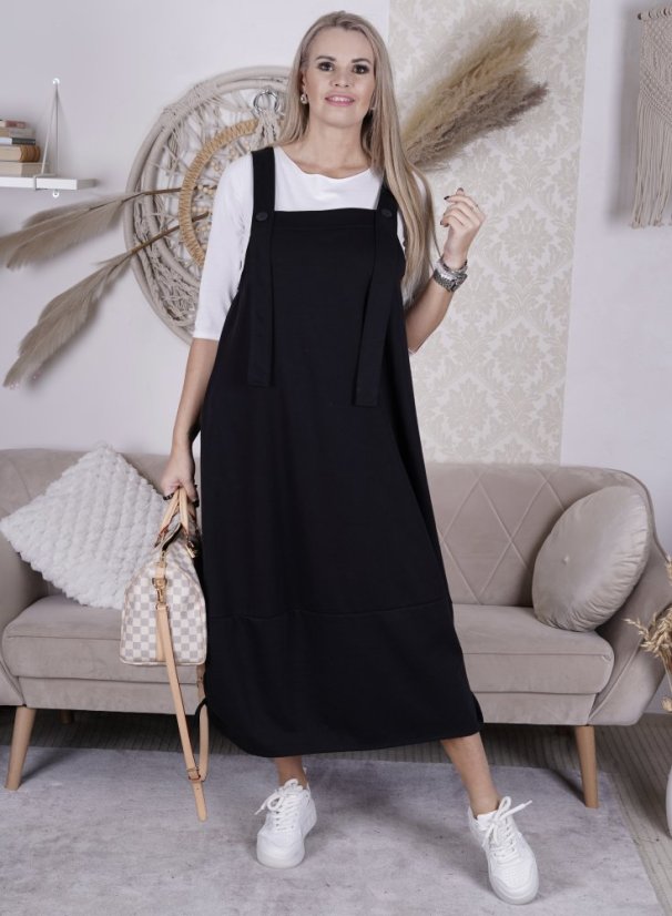 Černá dlouhá trendy šatovka VALENTIA