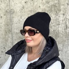 Černá stylová pletená čepice COZY KNIT