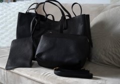 Černá praktická kabelka CITY & MOM BAG POLLA 3v1