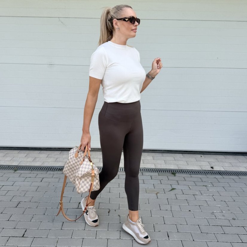 Tmavě šedé push - up dlouhé leginy BOOST