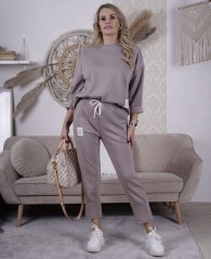 Mokka hnědá fashion souprava z máslového materiálu PAMMY